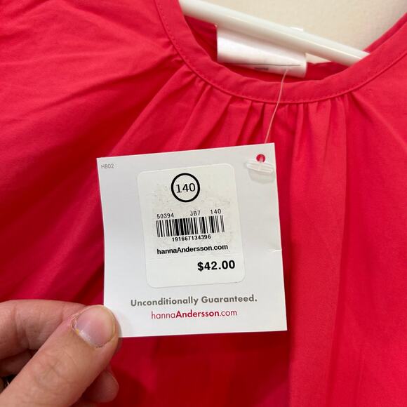 Hanna Andersson NWT Girls Size 140/ 10 Pink Sleeveless Drop Waist Dress Summer - Picture 4 of 5